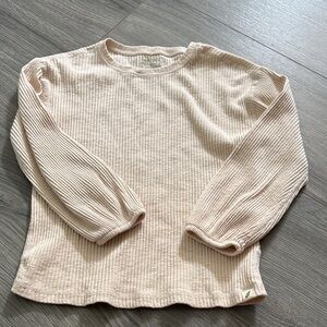 Kids Ribbed Beige Sweater